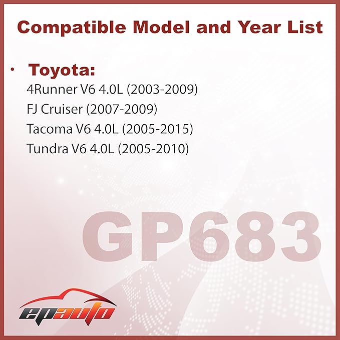 EPAuto GP683 (17801-0P010 / CA9683) V6 Engine Air Filter Replacement for Toyota V6 4Runner (2003-2009), FJ Cruiser (2007-2009), Tacoma (2005-2015), Tundra (2005-2010)
