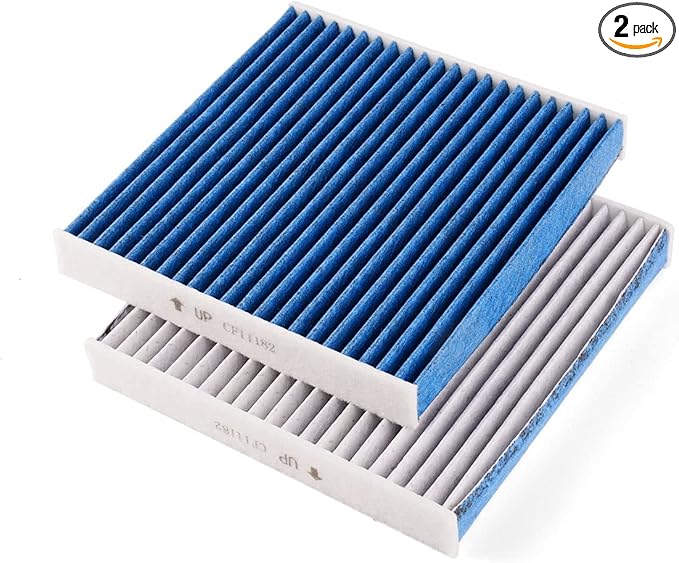 2-Pack HEPA Cabin Air Filter Fits for Honda Civic/Clarity/CRV Fit HRV Insight RD-X TL-X Activated Carbon cabin filter Replacement CF11182 0291-T5R-A01 80291-TF0-405 Accessories