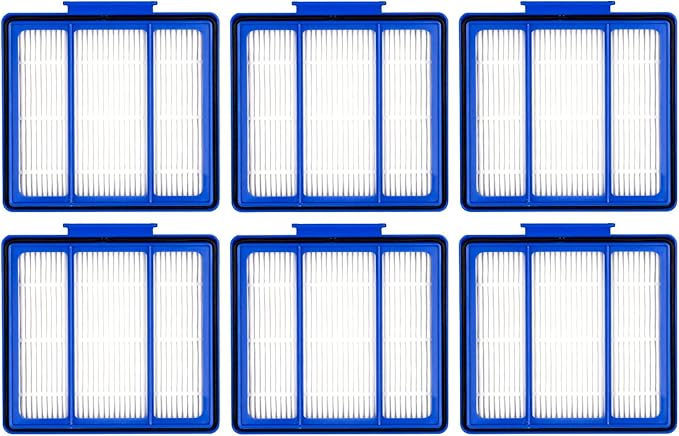 (6 Pack) RVFFK950 1172FK870 HEPA Filters for Shark ION, IQ, EZ, AI Series Robot Vacuum RVFFK950 1172FK870 RV101 RV1001AE RV1001 AV970 AV1002AE AV993 RV912S AV753 UR1000SR AV752 Filter Accessories