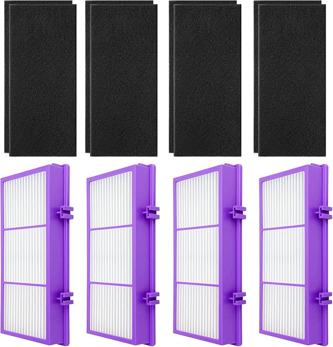 HAPF300AP Performance Plus Filter Replacement for Holmes AER1 Aller-gen Remover Filter for HAPF300AP-U4 and HAP242-NU, Funmit 4 Filters & 8 Activated Carbon Pre-Filters, Purple
