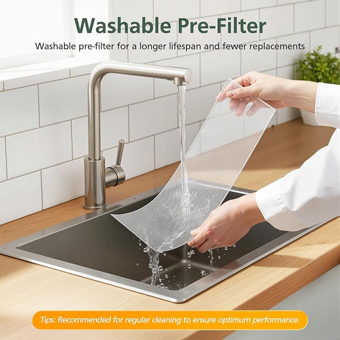 2 Pack Filter Compatible with SwitchBot Air Purifiers, 3-Stage HEPA Filtration with 2 Washable Filters, Compare to Part W5302310