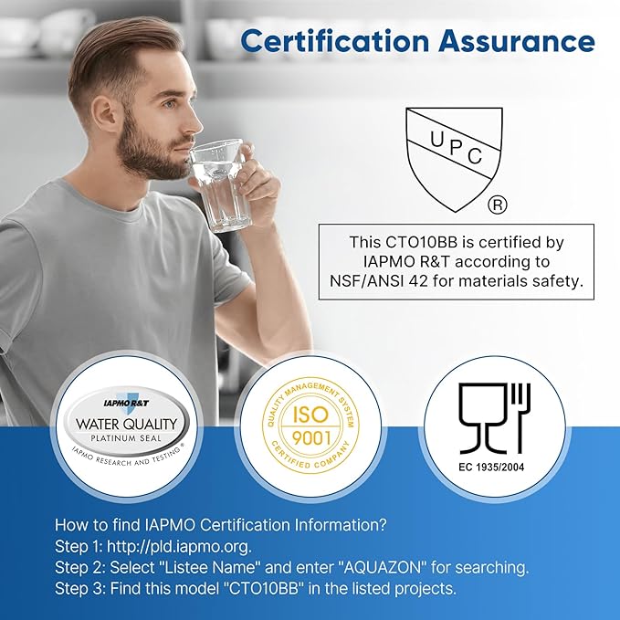PUREPLUS 5 Micron 10"x4.5" Whole House Water Filter Replacement Bundle 3 Pack – 1× CTO Chlorine Taste Odor Reduction + 2× KDF Heavy Metal Filter – Fits Standard Housings GXWH40L, WFHDC8001, FXHTC
