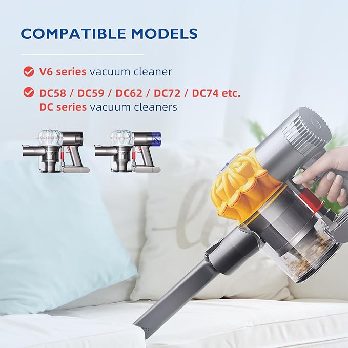 Motor Rear Cover+ HEPA Post & Pre Filter+ Exhaust Cover Replacement Compatible with Dyson V6 DC58 DC59 DC62 DC72 DC74 SV03 SV04 SV05 SV06 SV07 SV09 Vacuum Cleaner Filter Replacement