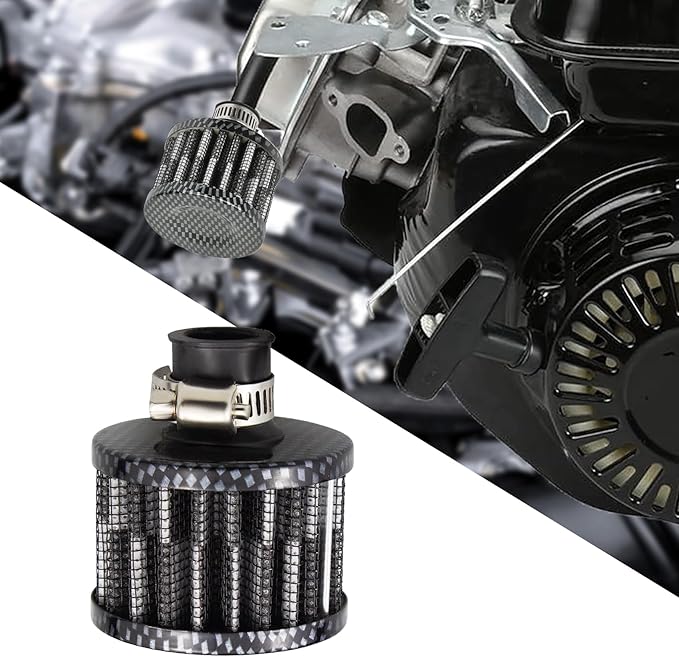 12mm Air Filter Intake Filter Breather, Valve Cover Breather, Mini Universal Motor Cone Cold Clean Air Intake Filter Turbo Vent Breather, Vehicle Engine Air Filters Suitable for Cars Motorcycles