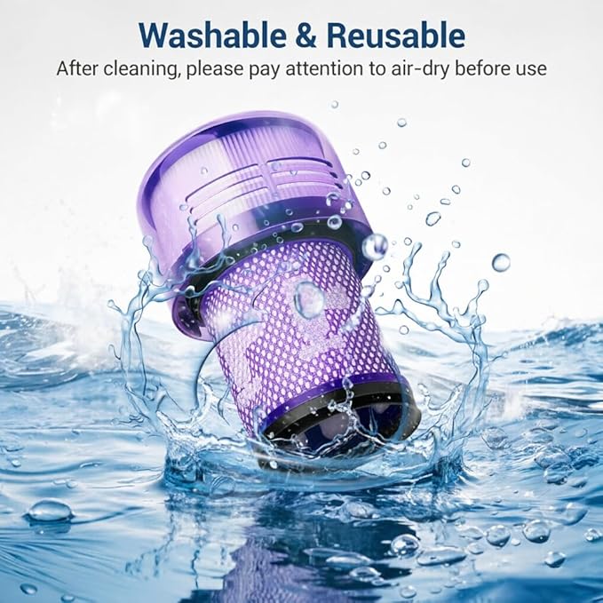 4-PACK Filter Replacements for Dyson V12 Detect Slim Cordless Vacuum and V12 Slim Vacuums - Comparable to Part 971517-01 (Excludes SV12 & V15 Vacuum Models)