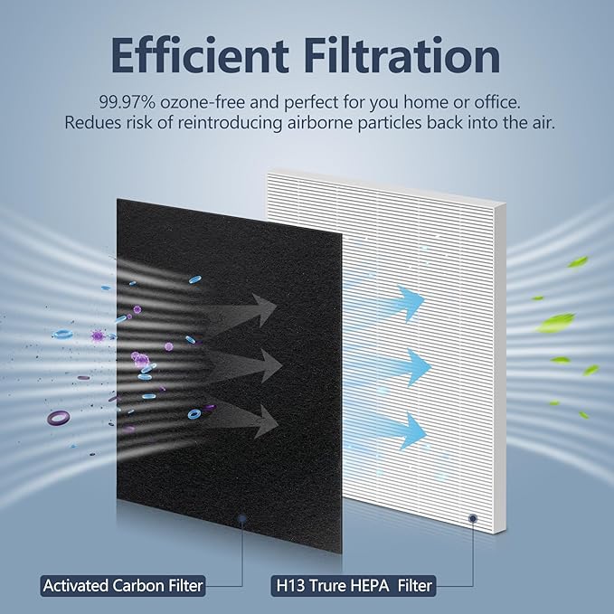 C545 HEPA Replacement Filter S for Winix C545 Air Purifier, Replace Part 1712-0096-00 and 2522-0058-00,2 Pack True HEPA Filter + 8 x Activated Carbon Pre-Filter