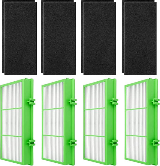 HAPF30AT Filter Replacement for Holmes AER1 Filter Replacement, Compatible with HAPF300AH-U4R and HAP242-NU, Funmit 4 Filters & 8 Activated Carbon Pre-Filters, Green