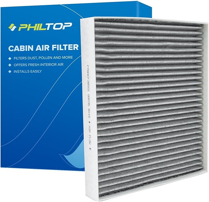 PHILTOP Cabin Air Filter CF12151 Replacement for Hyundai Sonata 2015-2019, Kia Cadenza 2017-2019, Premium ACF285 (CF12151) Cabin Filter with Activated Carbon, Filter Up Dust Pollen