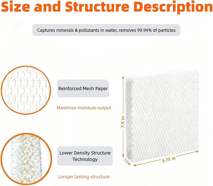2-PACK Humidifier Replacement Filter T for Honeywell HEV615 and HEV620 Humidifier Wicks,Compatible with Part # HFT600
