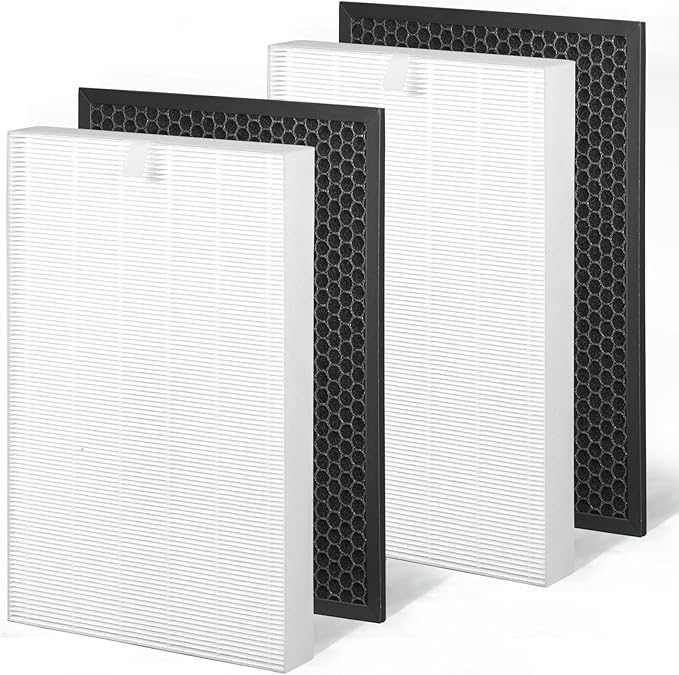 XQ Filter Replacement X-Compatible with Winix XQ,XQ Pro Tower Air Purifier Filter,Part#1712-0089-01-0101-02 Filter,3-in-1 Ture HEPA Filter*2 and Activated Carbon Filter*2(XQ 2SET)
