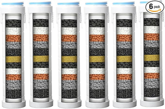 Shower Filter for Handheld Shower Head Shower Filter Replacement High Pressure Handheld Shower Heads Filter Set of 6 Replacement Filters for Hard Water Remove Chlorine and Harmful Substances