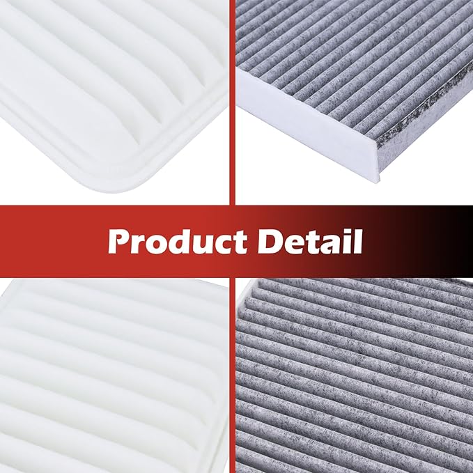 CA10190 Engine Air Filter and CF10285 Cabin Air Filter kit Compatible with 2009-2019 Toyota Corolla 2009-2014 Matrix 2006-2018 Yaris 2008-2014 Scion XD Replaces 17801-0D060 CP285