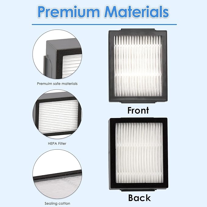 (24 Pack) Replacement Parts Compatible with iRobot Roomba Combo i5, Combo i5+, Combo j5, Combo j5+ Robot Vacuum Cleaner, 4 Rubber Roller Brushes, 10 Side Brushes, 10 HEPA Filters,Accessories