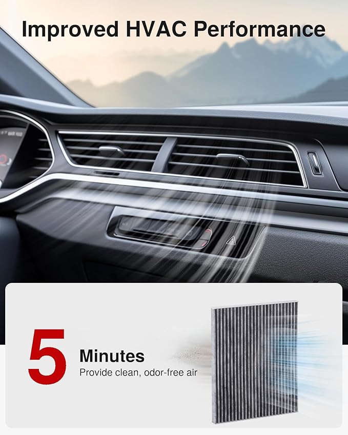 Puroma Cabin Air Filter with Activated Carbon, Replacement for CF11775, Ford Edge, Fusion, SSV Plug-in Hybrid, Lincoln Continental, MKX, MKZ, Nautilus