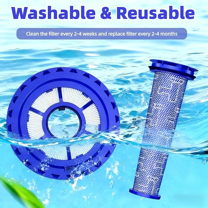 Filter Replacement for Dyson DC41 DC65 DC66 UP13 UP20 UP30 Animal, Multi Floor and Ball Vacuum Ball Animal 2 Ball Animal 3, Washable and Reusable, Pre-Motor & Post-Motor Filter Kit for Pet Hair, Dirt