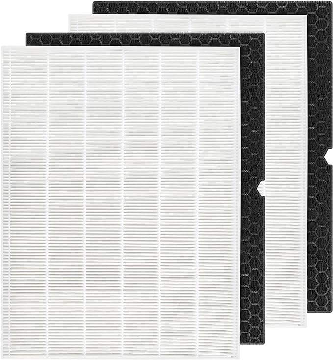 2 + 2 116130 HEPA Replacement Filter H 116130 for Winix 5500-2 Plasmawave Air Purifier and Models AM80 - HEPA Filter and Activated Carbon Filter Combo Pack
