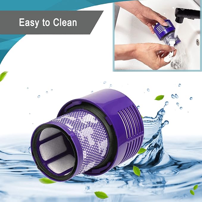 4 Pack V10 Filters Replacement Parts Compatible with Dyson V10 Cyclone Series, Cyclone V10 Absolute, Cyclone V10 Animal, V10 Total Clean, SV12, Replace Part No. 969082-01