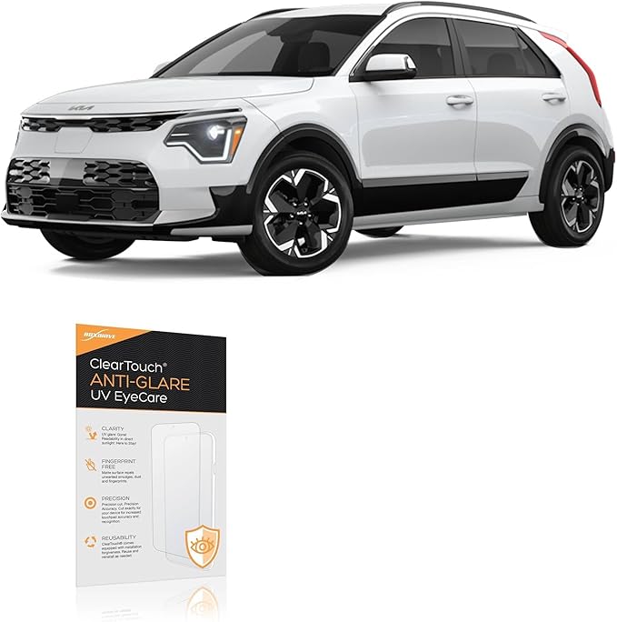 BoxWave Screen Protector Compatible With Kia 2024 Niro EV Display (10.25 in) - ClearTouch Anti-Glare Anti-UV EyeCare (2-Pack), Filters out Harmful Blue Light Reduce Fatigue