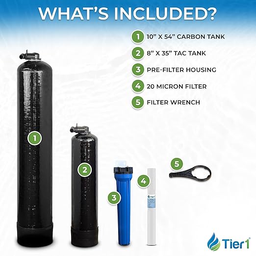 Tier1 450,000 Gallon Whole House Salt-Free Conditioner 3-in-1 with Chloramine Reduction System & Sediment Pre-Filter | Water Softener Alternative & Filtration System for 3-4 Bathrooms