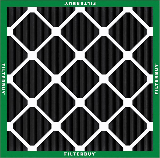 Filterbuy 14x14x1 Air Filter MERV 10 Odor & Allergy Defense with Activated Carbon (2-Pack), Electrostatic Pleated HVAC AC Furnace Filters Replacement (Actual Size: 13.75 x 13.75 x 0.75)