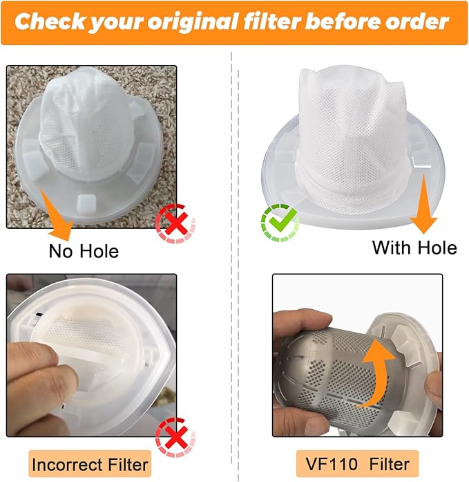 12 Pack VF110 Replacement Filter for Black and Decker Handheld Vacuum Filter Dustbuster Filter CHV1410L HHVI315JO Filter HHVI320JR CHV9610 CHV1210 CHV1510 HHVI315JO42 BDH2000L 90558113-01 by Blutoget