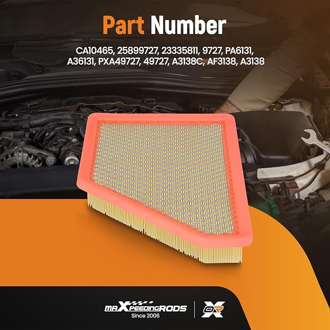 maXpeedingrods CA10465 Engine Air Filter Fit for Chevrolet Equinox 2010-2017, for GMC Terrain 2010-2017, L4 2.4L V6 3.0L 3.6L Replacement for 25899727, 23335811, 9727, PA6131, A36131