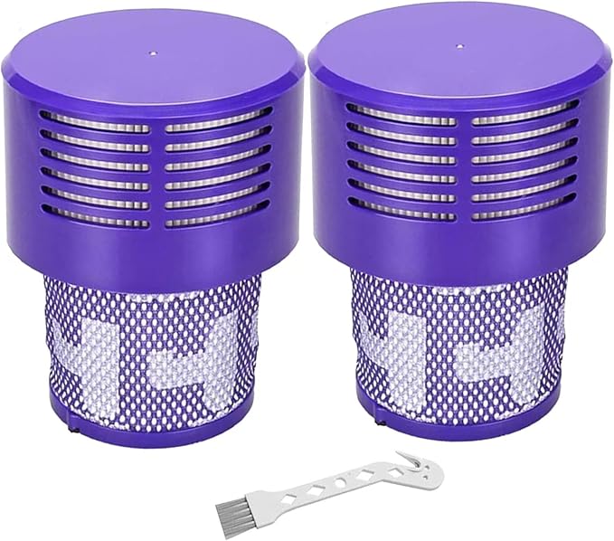 Suitable for Dyson V10 SV12 Replacement V10 Filter contains 2 filters and 1 cleaning brush.