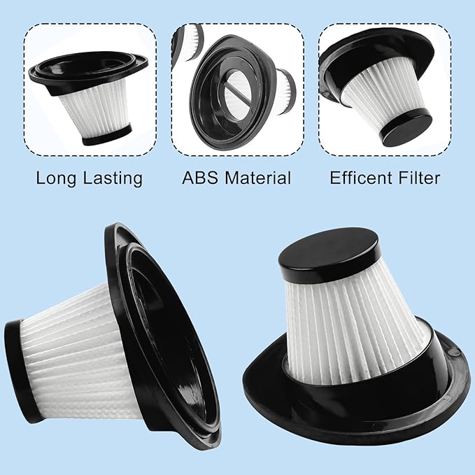 4pcs Filter Fit For VacLife VL188 VL189 Handheld Cordless Vacuum Cleaner, Reusable Washable Vacuum Filters Cartridge For VL189 VL188 Cleaner Accessories (4)