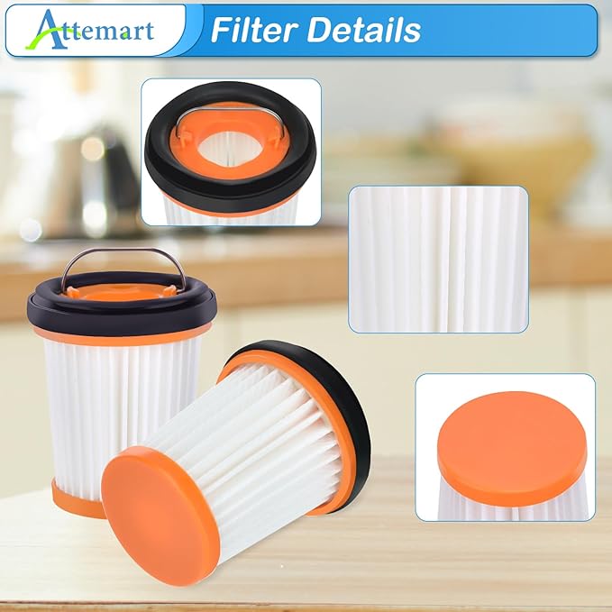 8 Pack WV201 Filter Replacement for Shark Wandvac ION W1 S87 Fabric Cordless Handheld Vacuum WV200 WV201 WV201CO WV205 WV220 WV203C WV221 WV250 WV251 UV200CCO. Compare to Part #XHFWV200