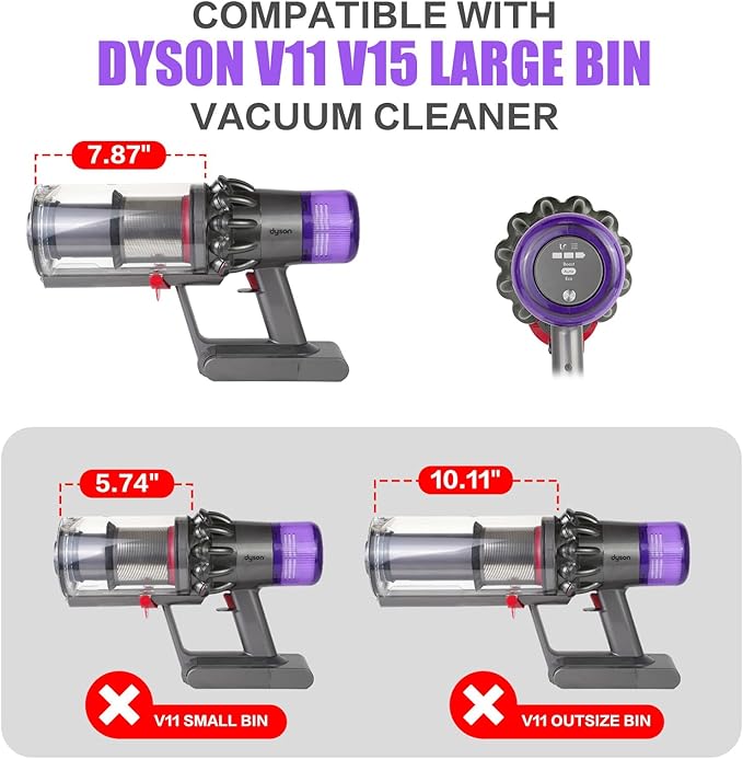 replacement for V11 dustbin for Dys Large Dust Collector, includeing V11.V15.SV14.SV15.SV22, Dust Collector for Vacuum Cleaners. with HEPA Filter, with On/Off Clip.