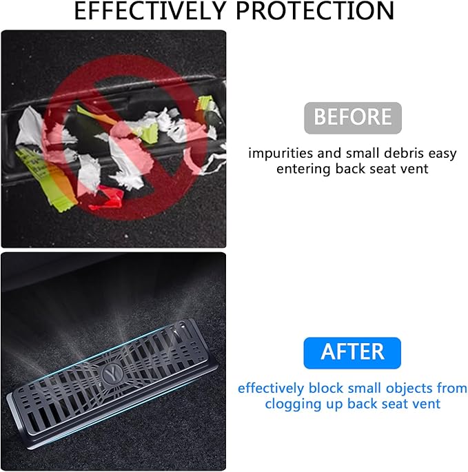 Model Y Juniper Rear seat lower air outlet protective cover Air Flow Vent Grille Protection Rear Under Seat Air Condition Outlet Protector for 2025-2026 Tesla Model Y Juniper Accessories