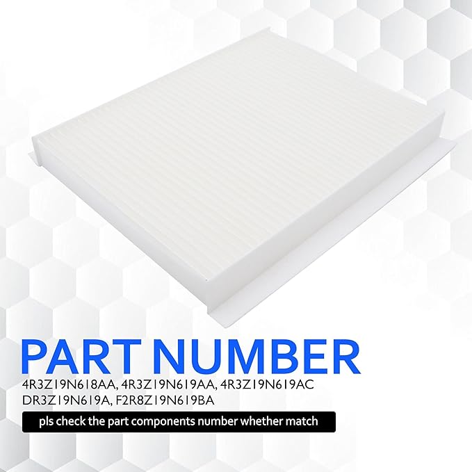 CAF1807P Cabin Air Filter with Activated Carbon Compatible with Ford GT 2005-2006, Mustang 2005 2006 2007 2008 2009 2010 2011 2012 2013 2014 Replacement for 4R3Z-19N619-AA