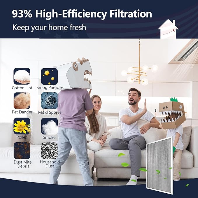 MERV 8 24x30x1 Lifetime Air Filter, Washable Electrostatic Aluminum AC/HVAC Furnace Filter, Reusable Permanent Air Filter,Easy to Clean, Healthier Home or Office(Actual Size:23.75x29.5x0.86）