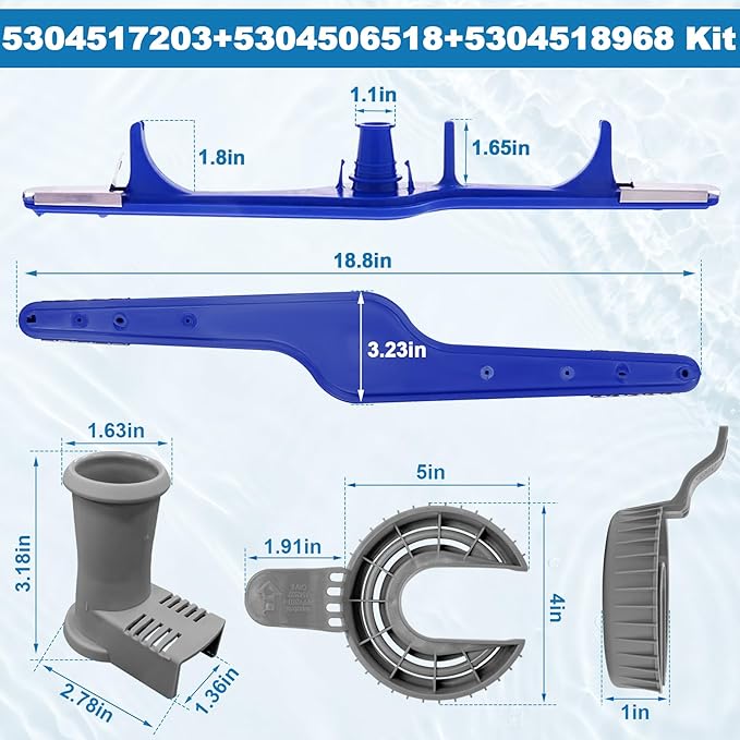 1545680 5304517203 Dishwasher Lower Spray Arm Assembly with 5304518968 Support & 5304506518 Trap Drain Filter Compatible with Frigidaire Kenmore 154568001 154414101 154568002 154250901 PS12585623