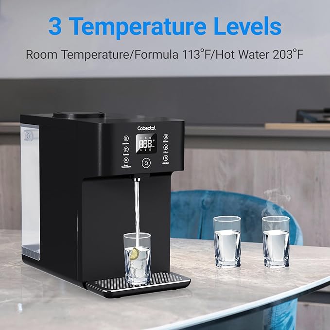 Countertop Reverse Osmosis Water Filter System, Cobectal 8 Stage RO Water Purifier, 4:1 Pure to Drain, Reduce TDS, No Installation Required, Desktop Water Filter for Home, Office, RVs, Black