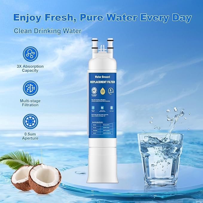 Water Filter Replacement Compatible with Frigidaire FPPWFU01, Electrolux FPPWFU01, PurePour PWF-1, PureAdvantage PWF-1 Water Filter and PureAir Ultra II PAULTRA2 Air Filter Combo (3+3)