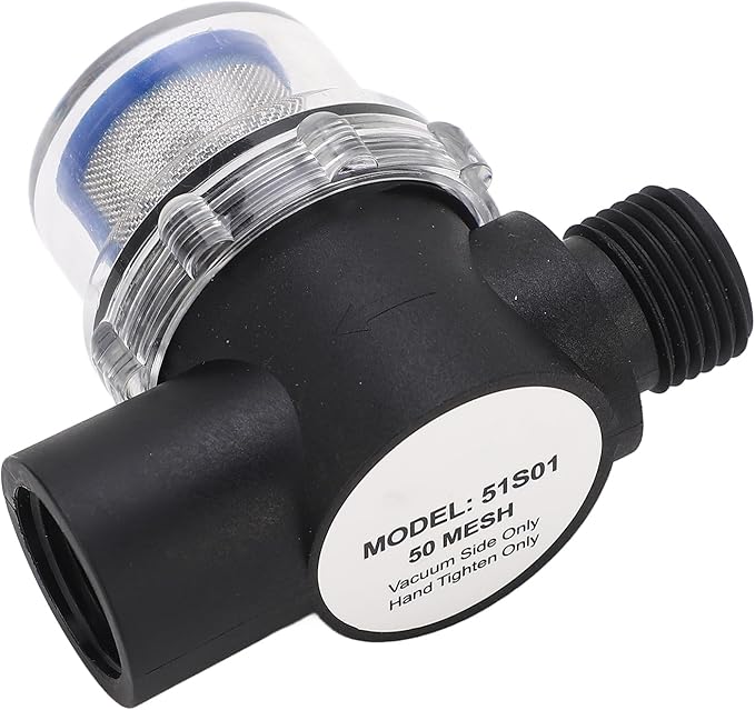 1/2 in. Water Pump Strainer 14, Effective Filtration, Easy to Install, Female Threaded Inline Filter, Plastic Construction for Oil System