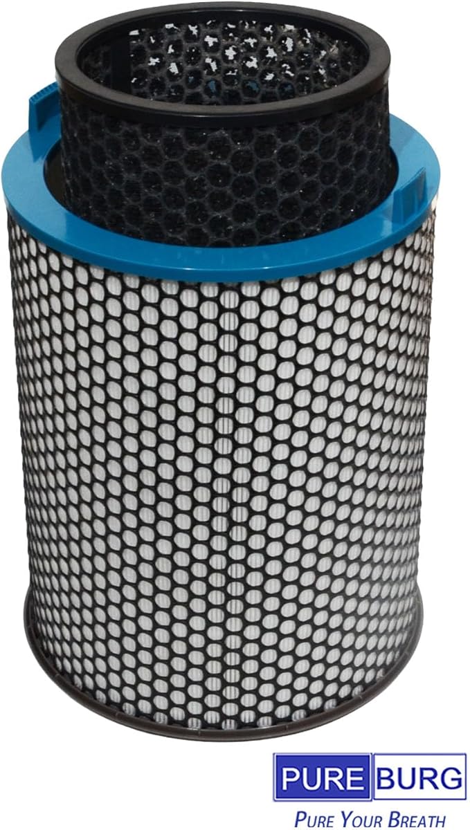 PUREBURG Replacement Filter Compatible with Dyson HushJet Air Purifier Compact HJ10, 1 Pack 360 HEPA + Activated Carbon 2-in-1 For Air Clean Dust VOCs Odor