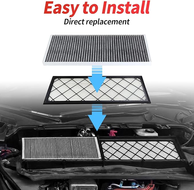 4pcs Air Filter Compatible with Tesla Model Y 2026 Cabin Air Filter HEPA Air Intake Filter Replacement with Activated Carbon for 2019-2026 Model Y Accessories Fit Model Y 2025 Refresh