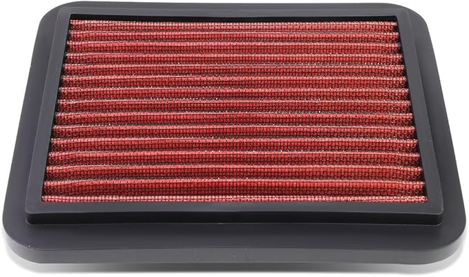 DNA Motoring AFPN-094-RD Clean Air Washable Drop In Panel Air Filter Enhance Engine Performance Power & Acceleration Improve [Compatible with 01-03 Toyota Prius]