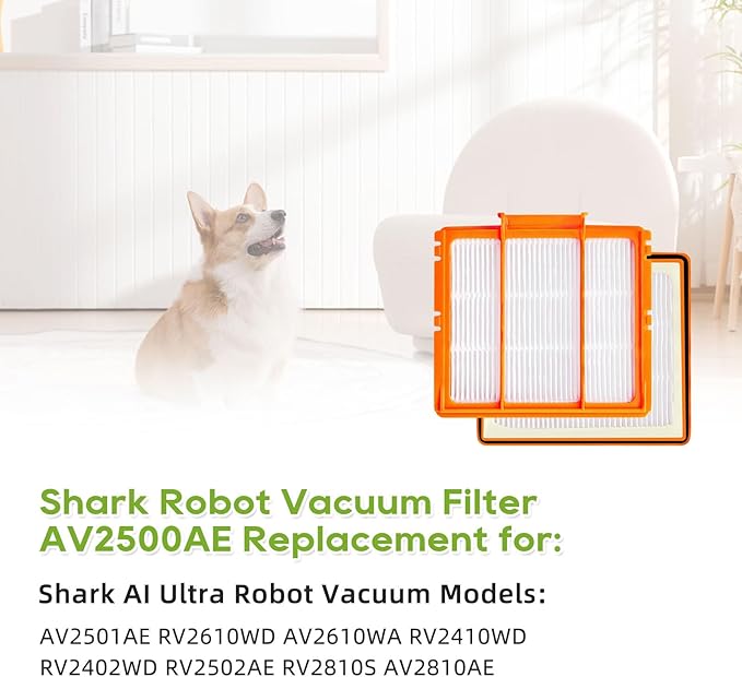 6 Pcs Replacement Pre-Motor Filter Compatible for Shark AV251WAXUS AV2511AE AV2501S AV2501AE RV2610WA UR2500SR UR250BEOUS AI Ultra Vacuum Robots Saver Kit Alternative to Part NO. XPRFRV2500