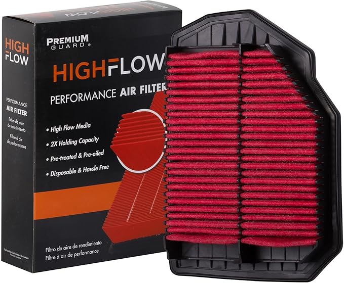 HIGHFLOW High Performance, Pre-Oiled Disposable Engine Air Filter PA99082X | Fits 2015-2016 Hyundai Genesis, 2017-2020 Genesis G80