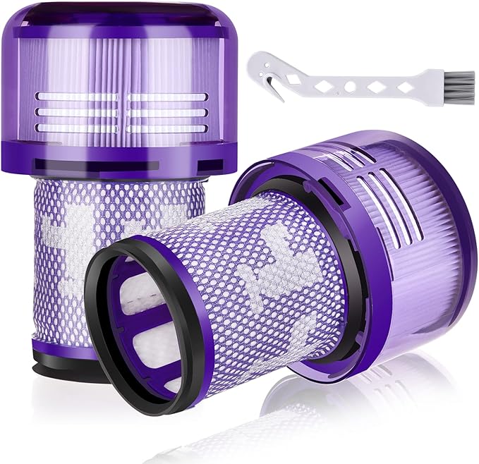2 Pack Filter Replacements for Dyson V12 Detect Slim Animal Slim+ Cordless V12 Slim Absolute SV34, SV35 Vacuum Cleaner Replacement Parts, Compare to Part 971517-011