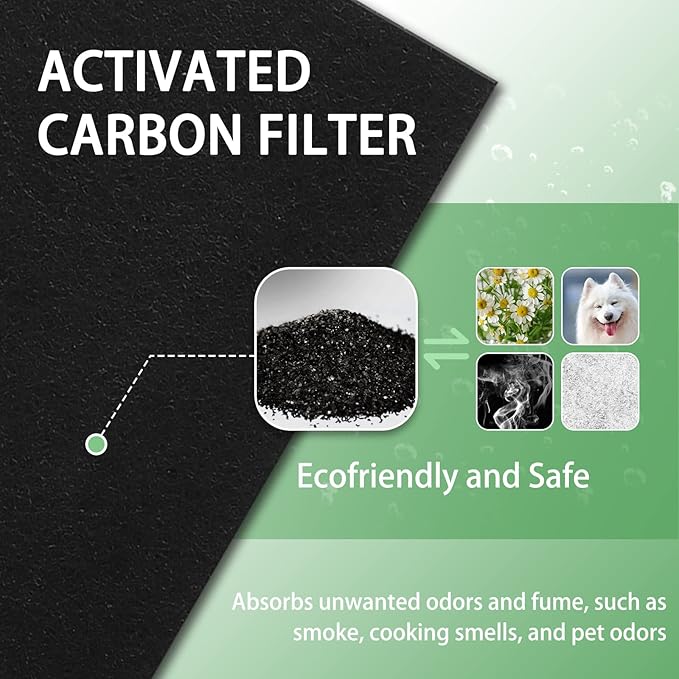 HAPF30AT Filter Replacement for Holmes AER1 Filter Replacement, Compatible with HAPF300AH-U4R and HAP242-NU, Funmit 4 Filters & 8 Activated Carbon Pre-Filters, Green
