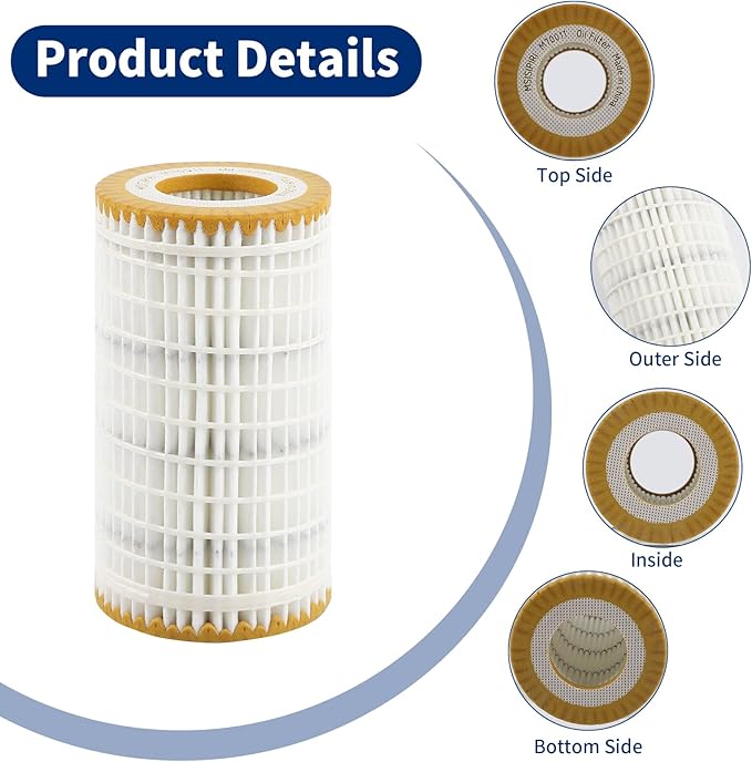 Premium Oil Filter, Fit for Mercedes-Benz C280 C300 C350 E300 E320 E350 E500 GL450 GLK350 ML320 ML450 ML500 R350 R500 S400 SLK300 SLK350 SL500 CL500 CLK350, Replaces 0001802609