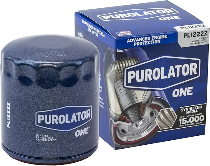 Purolator PL12222 PurolatorONE Advanced Engine Protection Spin On Oil Filter Compatible With Ram 1500, Chevrolet Silverado 1500, Silverado 2500 HD, Jeep Compass, Cherokee, Patriot and GMC Sierra 1500