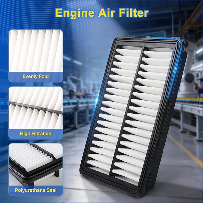 Cabin & Engine Air Filter Kit Fits 2021-2026 Santa/Sorento/K5, 2020-2026 Sonata, 2022-2026 Tucson, 2023-2026 Sportage (Not Fit Hybrid)