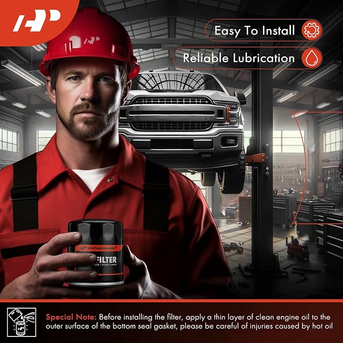 A-Premium 10K Miles Protection Spin On Oil Filter Compatible with Ford & Toyota & Nissan & Jeep & Dodge & Lexus & Mazda & Chrysler & Lincoln & Plymouth & Mercury & Alfa Romeo & American Motors