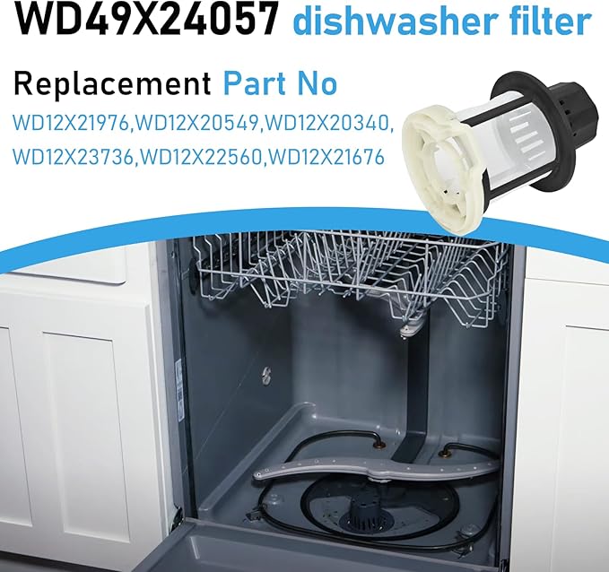 New for GE Dishwasher Ultra Fine Filter Kit WD49X24057 Replace parts WD12X10416 WD12X20107 ge profile washer dryer combo foam filter WD12X21976 WD12X22560 WD12X23736 WD12X20340 WD12X21676 WD12X20549