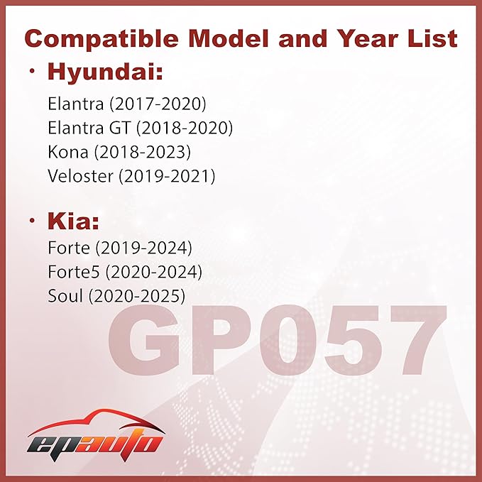 EPAuto GP057 (CA12057) Engine Air Filter, Replacement for Hyundai Elantra, Kona, Elantra GT, Veloster, Kia Forte, Forte5, Soul – Compatible with Select Models 2017–2025, Rigid Panel Filter